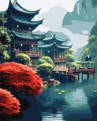 Malowanie po numerach - Poranek w górach 40x50cm - Ideyka