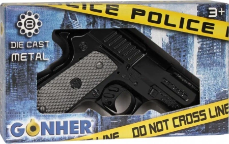 Pistolet metalowy policyjny 8 naboi - Gonher