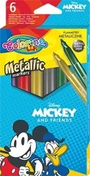 Flamastry metaliczne Colorino Kids 6 kolorów Mickey - PATIO