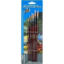 Pędzle artystyczne Flamingo 6 sztuk - Titanum