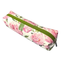 Piórnik szkolny młodzieżowy prostokąt kostka Peonie - EV-Corp