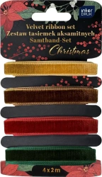 Zestaw tasiemek aksamitnych 4x2m Christmas - INTERDRUK