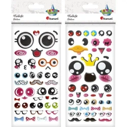 Naklejki wypukłe oczy mix - Titanum