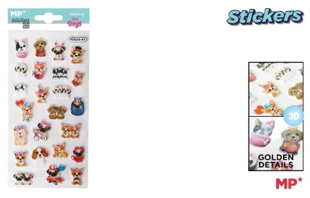 Naklejki 3D pieski - MP Main Paper