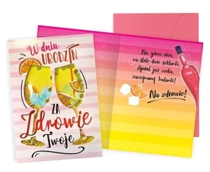 Karnet B6 konfetti Urodziny aperol - Kukartka