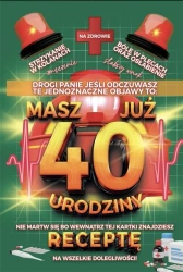 Karnet Urodzinowy z receptą 40 - YEKU