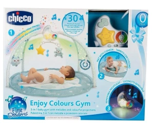 Mata dla niemowlaka 3w1 Enjoy Colors Gym niebieska - Chicco