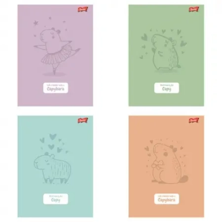 Zeszyt A5/32K kratka Kapibara Pastel (15szt) - UNIPAP