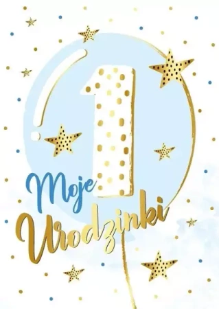 Karnet B6 PR-178 Roczek niebieski balon - Kukartka