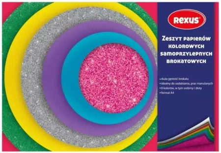 Papier kolorowy samoprzylepny A5/8K brokat (10szt) - Beniamin