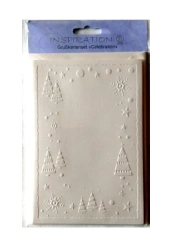 Karty tłoczone + koperty choinki 5szt - Galeria Hobby