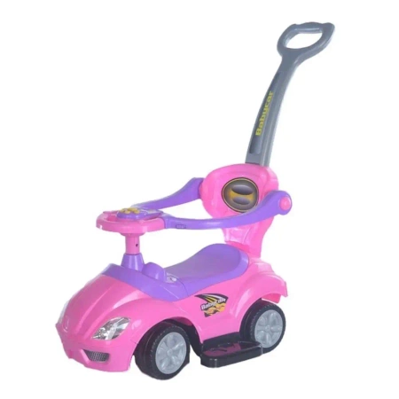 Jeździk z rączką 3w1 Mega Car różowy - Baby Mix
