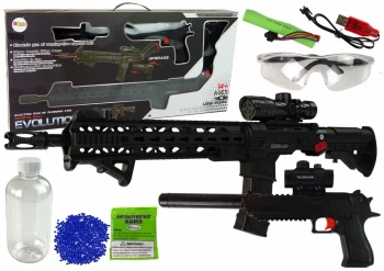 Pistolet na kulki wodne z akcesoriami czarny - Leantoys