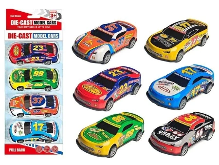 Resoraki metalowe autka 4szt MIX - ADAR