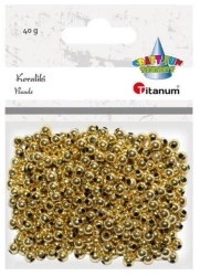 Koraliki plastikowe 40g złote - Titanum