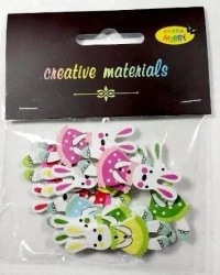 Guziki ozdobne Króliczki 45mm 10szt - Galeria Hobby