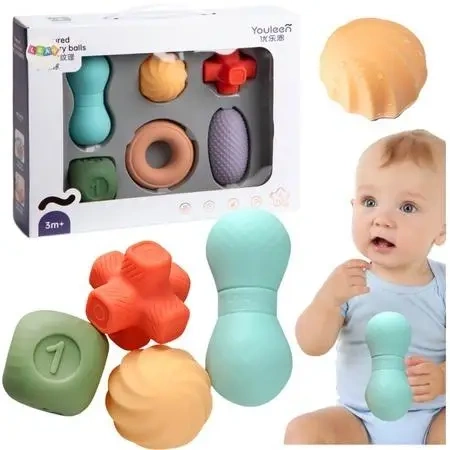 Zestaw miękkich zabawek sensorycznych 6szt - Leantoys
