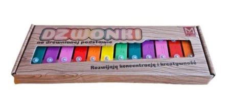 Dzwonki 12-tonowe kolorowe na drewnianej ramie - Marek