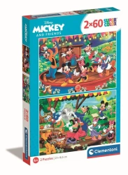 Puzzle 2x60 Super Kolor Mickey and friends - Clementoni