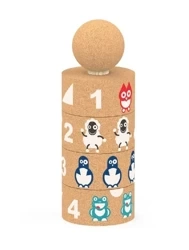 Ekologiczne klocki korkowe - Układanka Piramida ze zwierzątkami