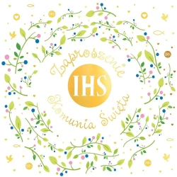 Zaproszenie KW - Komunia listki 5szt - Henry