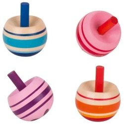 Drewniane mini bączki w paski - Goki