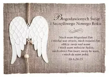 Kartka na Boże Narodzenie. Niech wam błogosławi Pan...