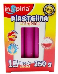 Plastelina różowa 15 lasek 250g - InSpiria