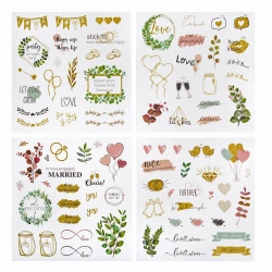 Naklejki papierowe love & marriage 4 arkusze - Dalprint dpCraft