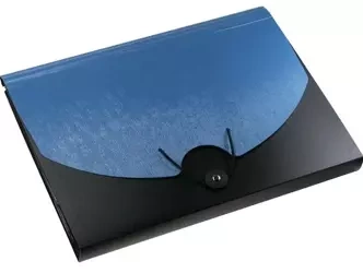 Teczka A4 z gumką 13 przegródek czarno-niebieska - Titanum