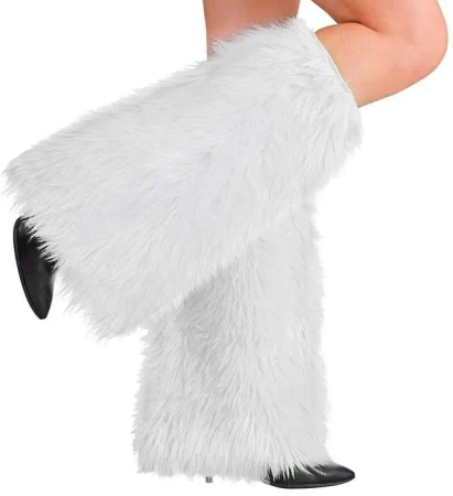 Futrzaste ocieplacze na nogi białe - Widmann