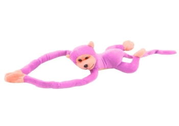 Małpka pluszowa z dźwiękiem różowa 80cm - Leantoys
