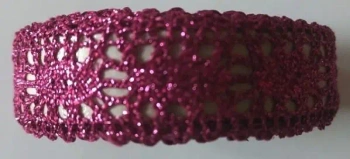 Taśma bawełniana metaliczna różowa 2m - Galeria Hobby