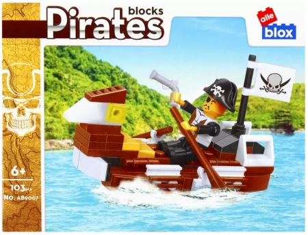 Klocki konstrukcyjne Alleblox Pirat 103el 19x7x5 pudełko