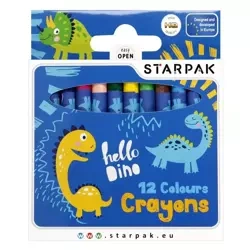 Kredki woskowe 12 kolorów Dino - STARPAK