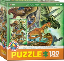 Puzzle 100 elementów. Smartkids. Herbivorous Dinosaurs