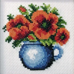 Haft krzyżykowy - Maki w garnuszku - Anex-bis