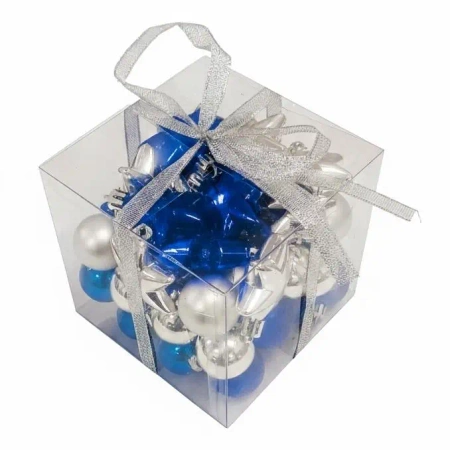 Bombki na choinkę nietłukące 50szt srebrne, nieb - Rembowskiego 9
