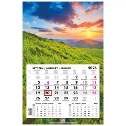 Kalendarz 2026 jednodzielny gł. płaska Bieszczady - EV-Corp