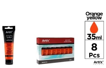 Farba akrylowa bursztynowo-żółta 35ml (8szt) - Artix