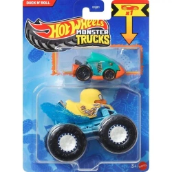 Hot Wheels Monster Trucks Pojazd 1:64 + Autko - Mattel