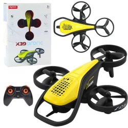 Dron RC mini Syma X36 czteroosiowy żółty - Leantoys