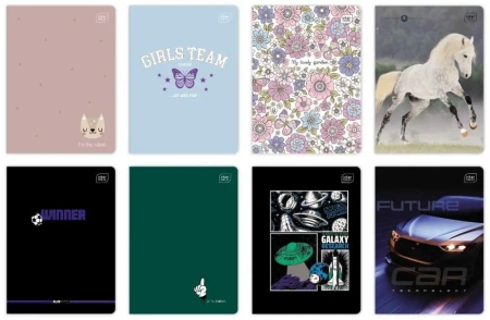 Zeszyt A5/16K kolorowa trzylinia UV MIX (20szt) - INTERDRUK