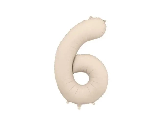 Balon foliowy 6 86cm jasny beż - PartyDeco