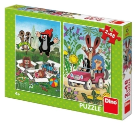 Puzzle 2w1 Krecik i Przyjaciele 2x48el - Dino Toys
