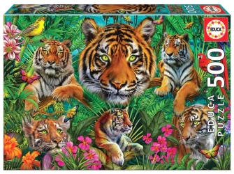 Puzzle 500 Tygrysy w dżungli 112783 - Educa