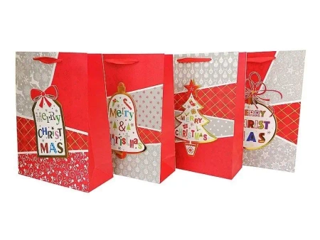 Torebka prezentowa świąteczna 23,5x19,5x8cm MIX - ADAR