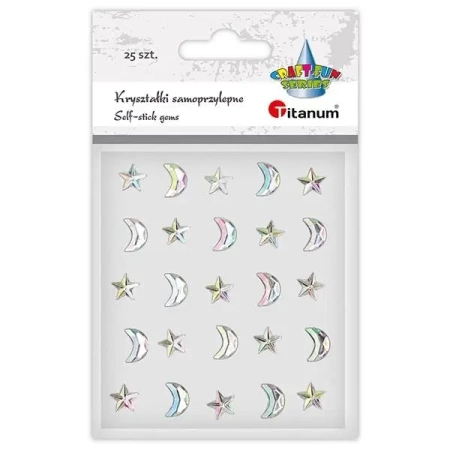 Kryształki samoprzylepne gwiazdki 10x10mm 15szt - Titanum