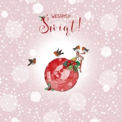 Karnet Swarovski kwadrat CL3501_PO Święta Bombka - Clear Creations