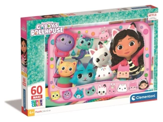 Puzzle 60 Maxi Super Kolor Gabby's Dollhouse 26598 - Clementoni
